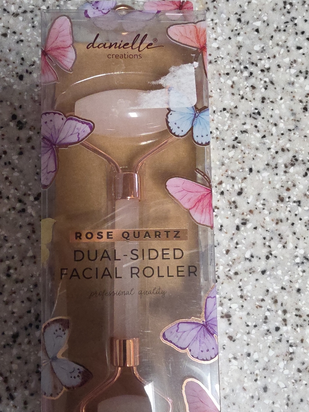 Danielle Creations Rose Quartz Dual-Sided Facial Roller - Pink